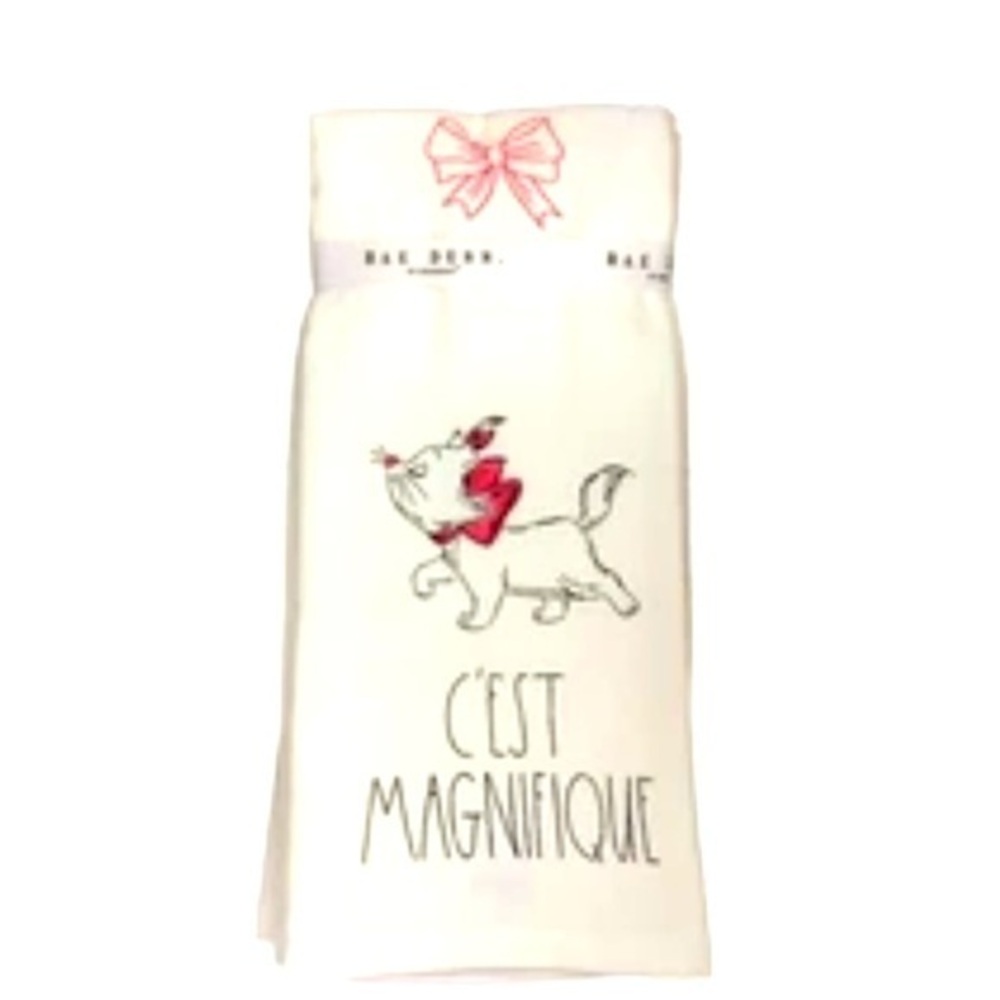 2 Pk Rae Dunn Disney Aristocats Marie C’est Magnifique Kitchen Towel Set NEW